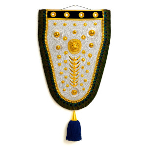 Traditional Silver & Gold Nettipattam – Kerala Temple Wall Hanging (2 Feet)